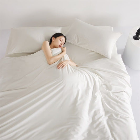 Cotton Four-piece Comforter Bed Hat In White