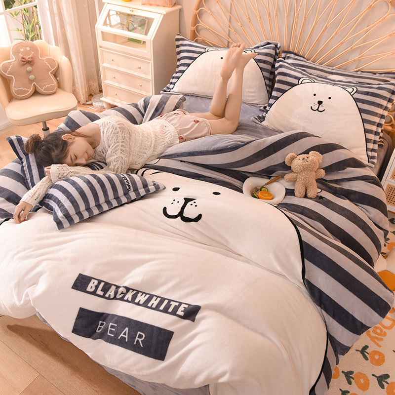 Cartoon Milk Flour Bed Set Of Four