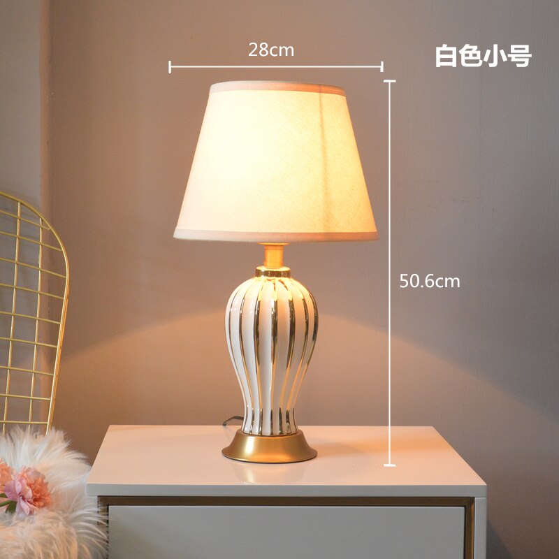 Light Luxury Post Modern American Style Ceramic Table Lamp for Bedroom European Style Living Room