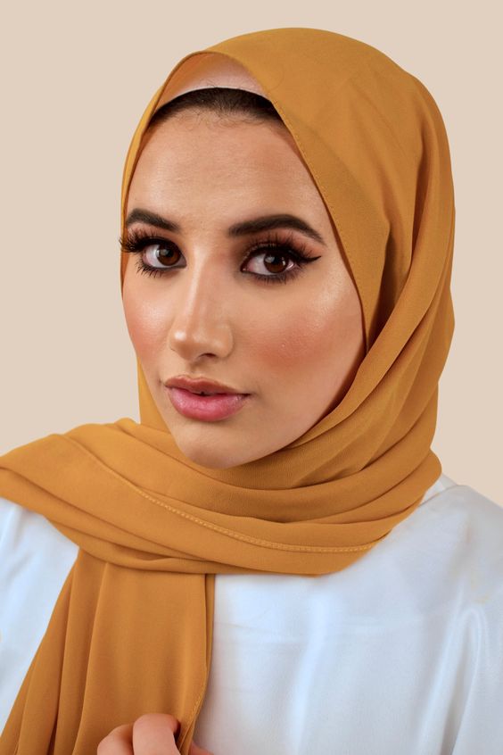 Plain Color Chiffon Scarf Hijab Headband Female Islamic Head Cover Wrap for Women Muslim