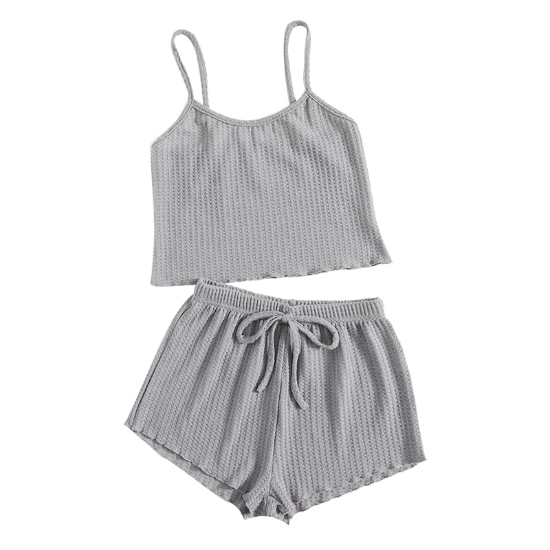 Summer Sexy Pajamas Set for Women Soft Comfortable Short Sleeve