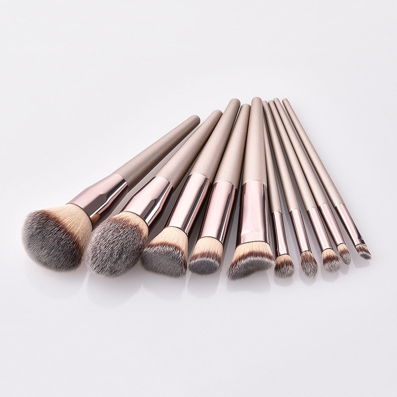 Hot Champagne Makeup Brushes Set for Women
