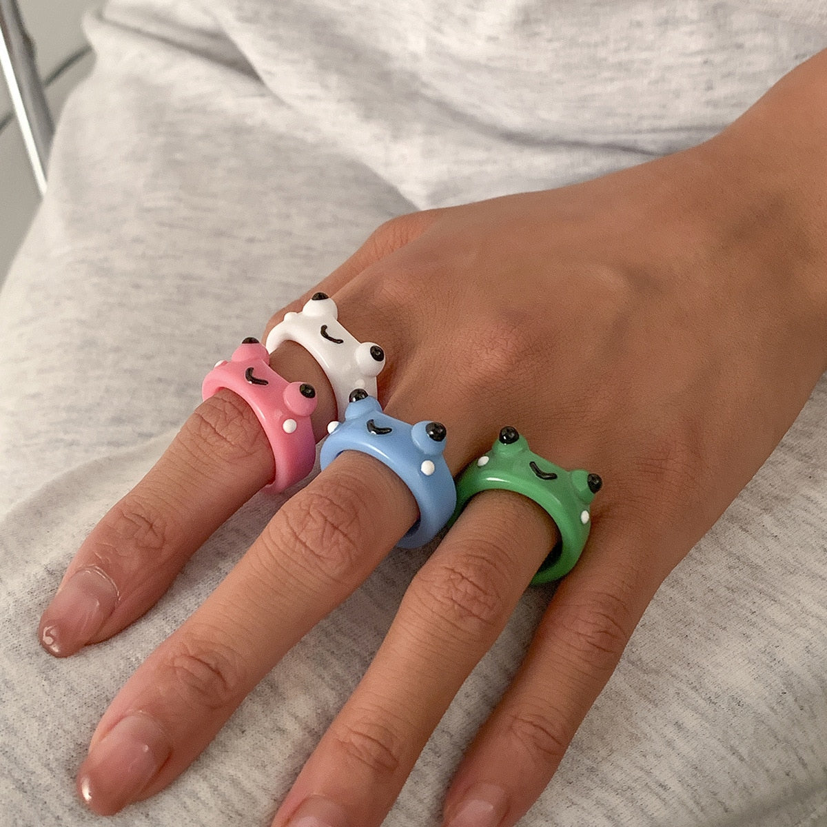 New Cartoon Frog Rings for Men Women