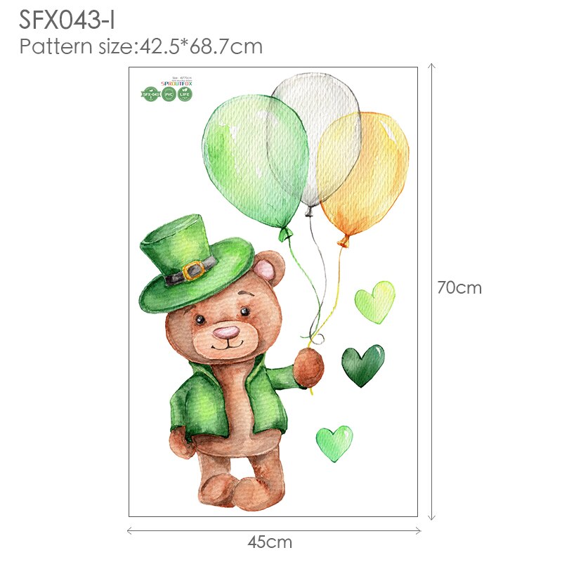 Colorful Balloons Vinyl Decorative Wall Stickers For Kids Rooms Cute Bear Children for Wall Stickers Home Decor Living Room