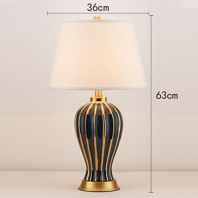 Light Luxury Post Modern American Style Ceramic Table Lamp for Bedroom European Style Living Room