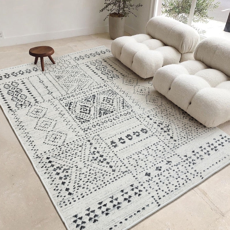 Morocco Style Black White Carpet Home Decor Bedroom Living Room Dining Room