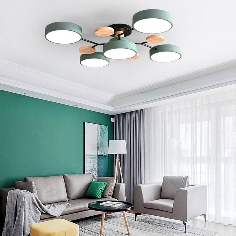 Modern Wooden LED Ceiling Chandeliers Home Decor for Living Room Bedroom Kitchen Dining Room