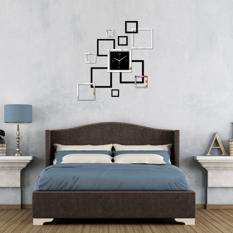 New Fashion DIY Wall Clock Sticker Multi Piece Package Quartz Living Room