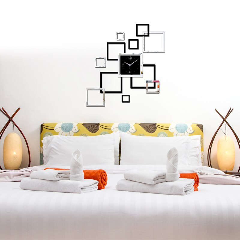 New Fashion DIY Wall Clock Sticker Multi Piece Package Quartz Living Room