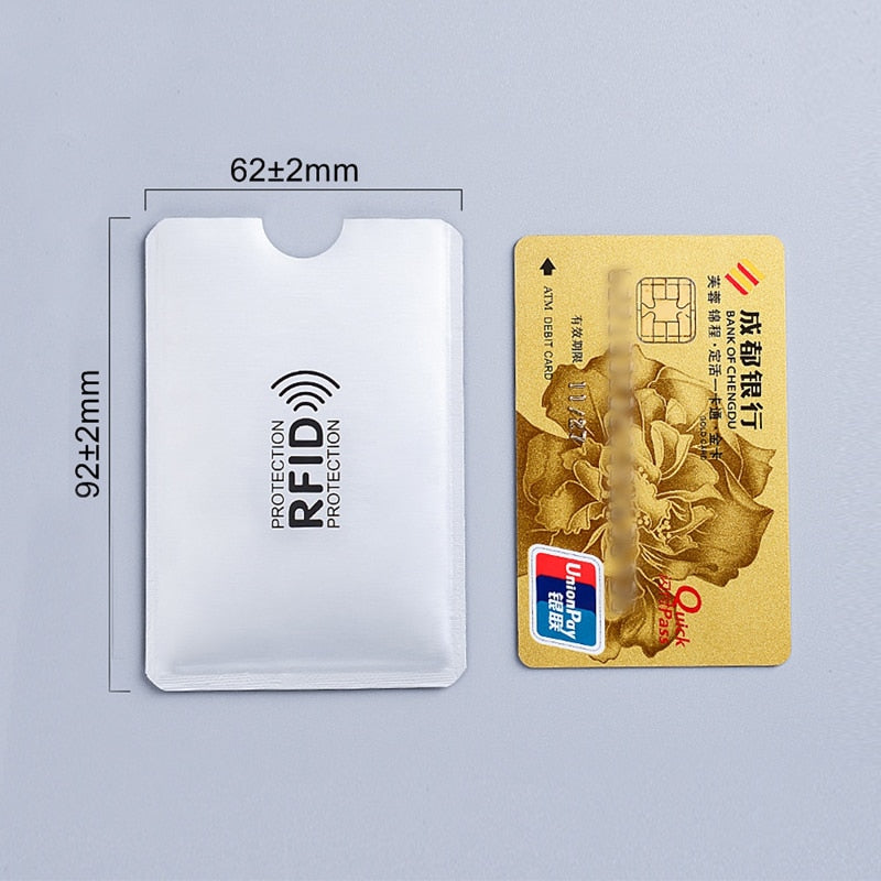 Lock Bank Card Holder Id Bank Card Case Protection Metal Credit Card Holder Aluminium 6*9.3cm