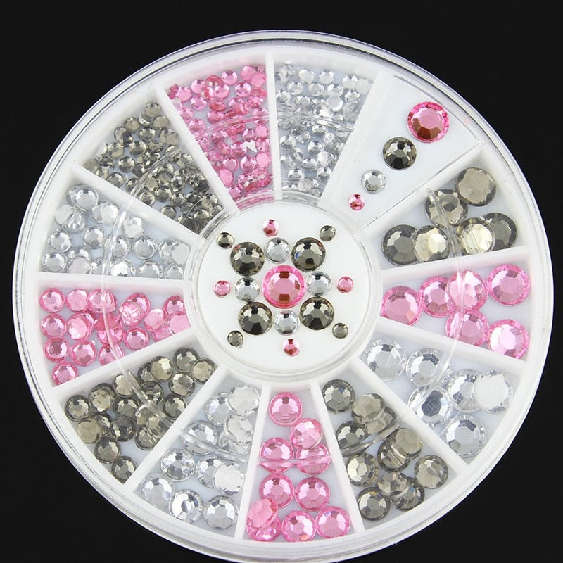 1 Box Colorful 3D Jelly AB Acrylic Wheel Nail Stickers Decoration DIY Nail Art Tips Jewelry Rhinestones Manicure Tools