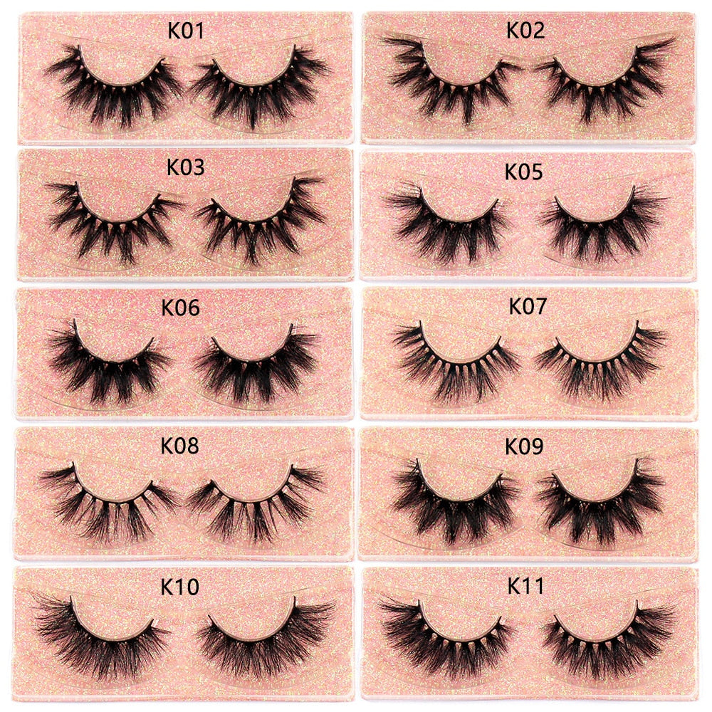 FOXESJI 3D Mink Lashes Makeup False Eyelashes Fluffy Thick Cross Cruelty free Natural Mink Eyelashes Eyelash Extension Lashes