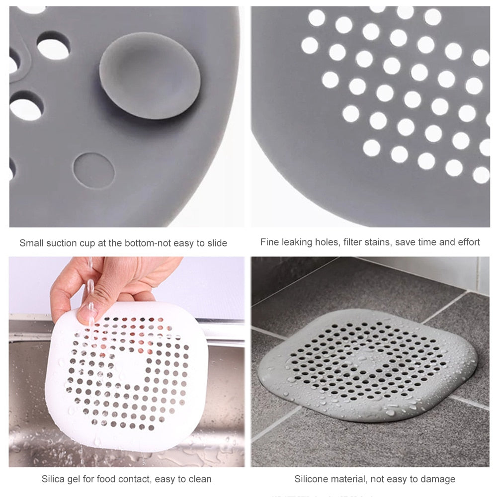 Hair Filter Sink Anti-blocking Strainer Bathtub Shower Floor Drain Stopper Silicone Kitchen Deodorant Plug Bathroom