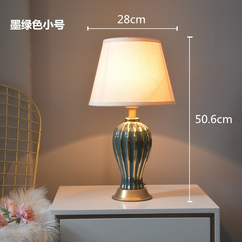 Light Luxury Post Modern American Style Ceramic Table Lamp for Bedroom European Style Living Room