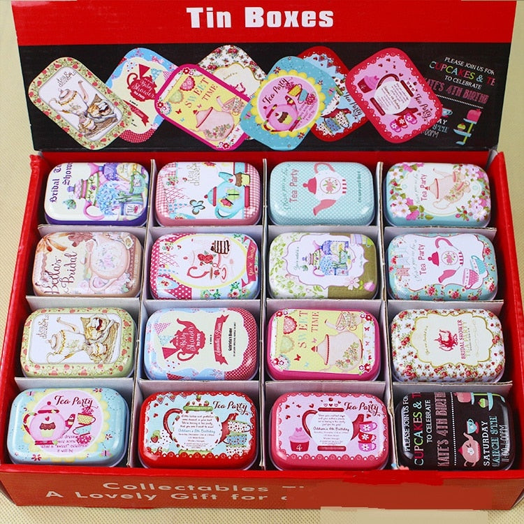 Colorful mini tin box sealed jar packing boxes jewelry, candy box small storage boxes cans coin earrings, headphones gift box