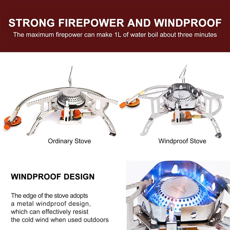 Wind Proof Gas Burner Outdoor Strong Fire Stove Heater