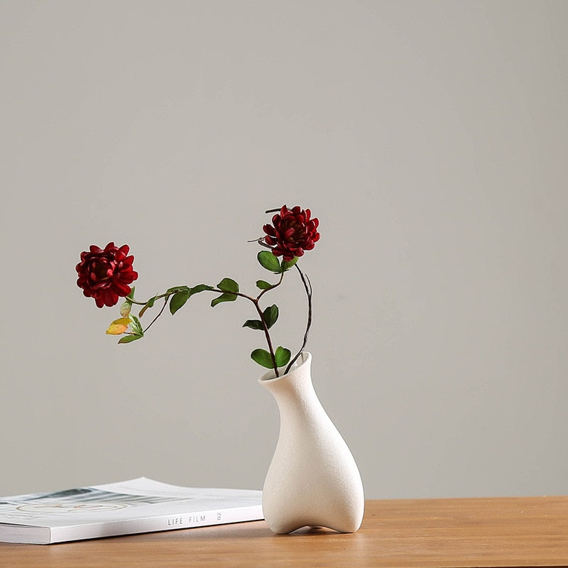 Modern White Ceramic Vases Designed Pottery and Porcelain for Flowers Home Decor