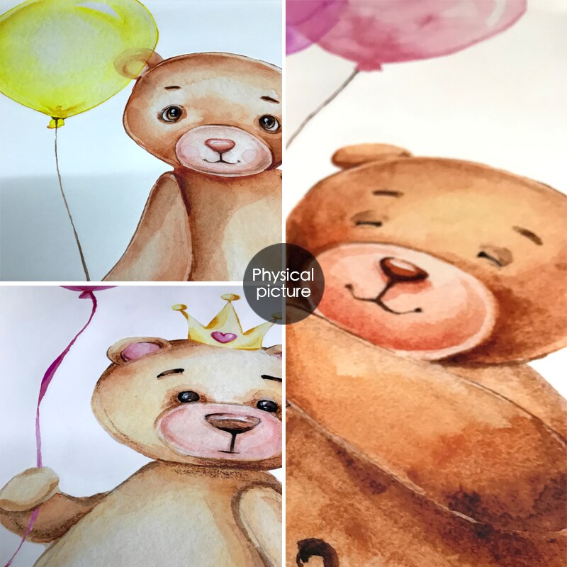 Colorful Balloons Vinyl Decorative Wall Stickers For Kids Rooms Cute Bear Children for Wall Stickers Home Decor Living Room