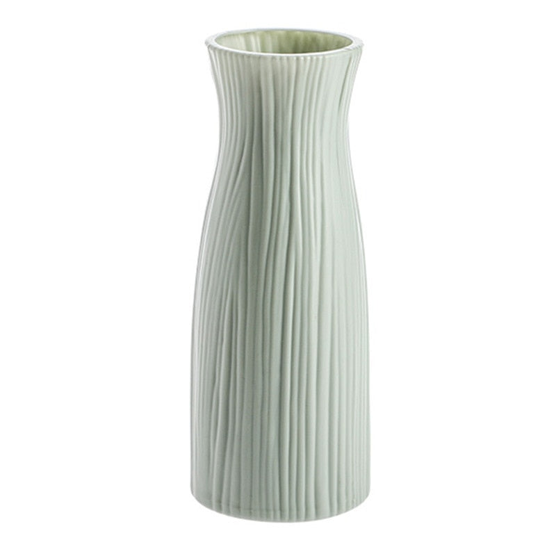 Vase Decoration Home Plastic Vase White Imitation Ceramic Flower Decor