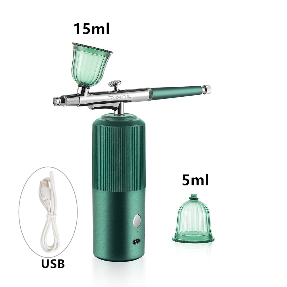 Oxygen Injector Mini Air Compressor Kit Air-Brush Paint Spray Gun Airbrush for Nail Art Tattoo