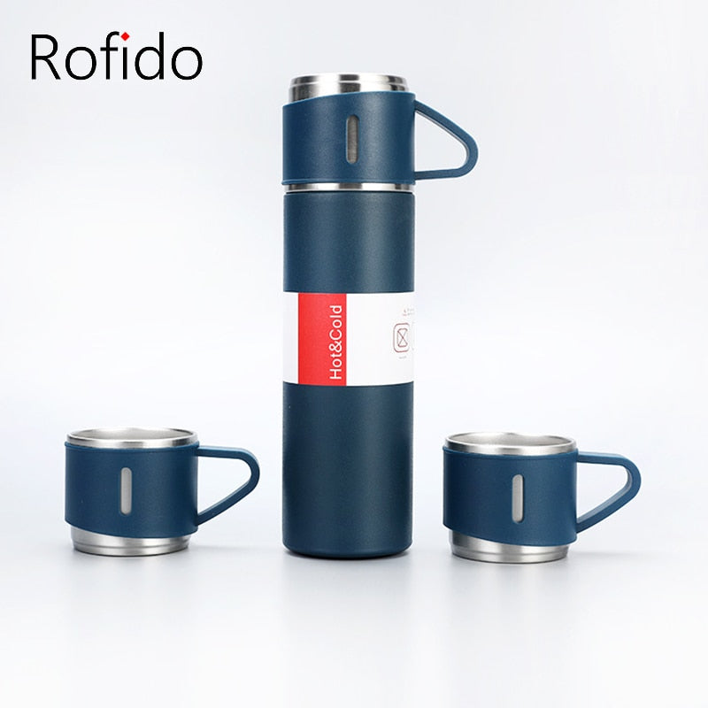 500Ml Bullet Double-Layer Stainless Steel Vacuum Thermos Coffee Tumbler Travel Mug Business Trip