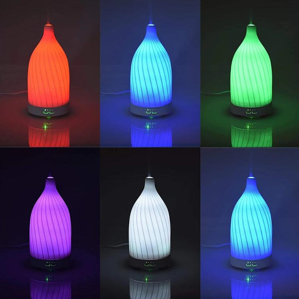 Essential Oil Fragrance Aromatherapy Diffuser Ceramic Fashionable Ultrasonic Air Humidifier for Home Bedroom Living Room 120ML