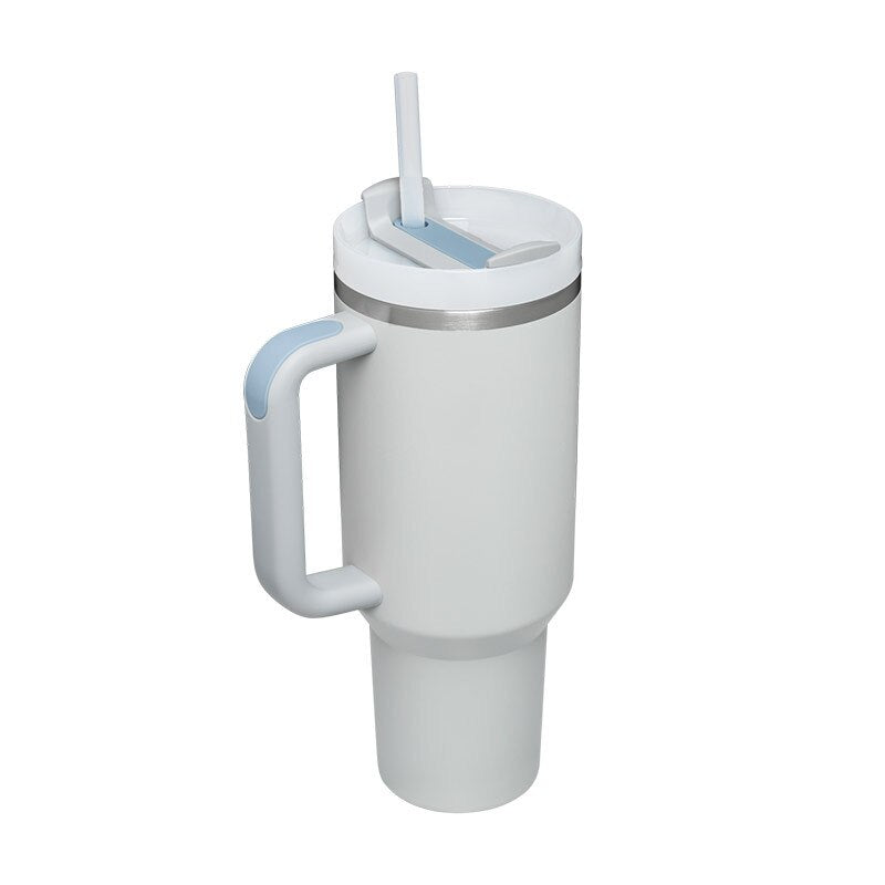 40oz Straw Coffee Insulation Cup with Handle Portable
