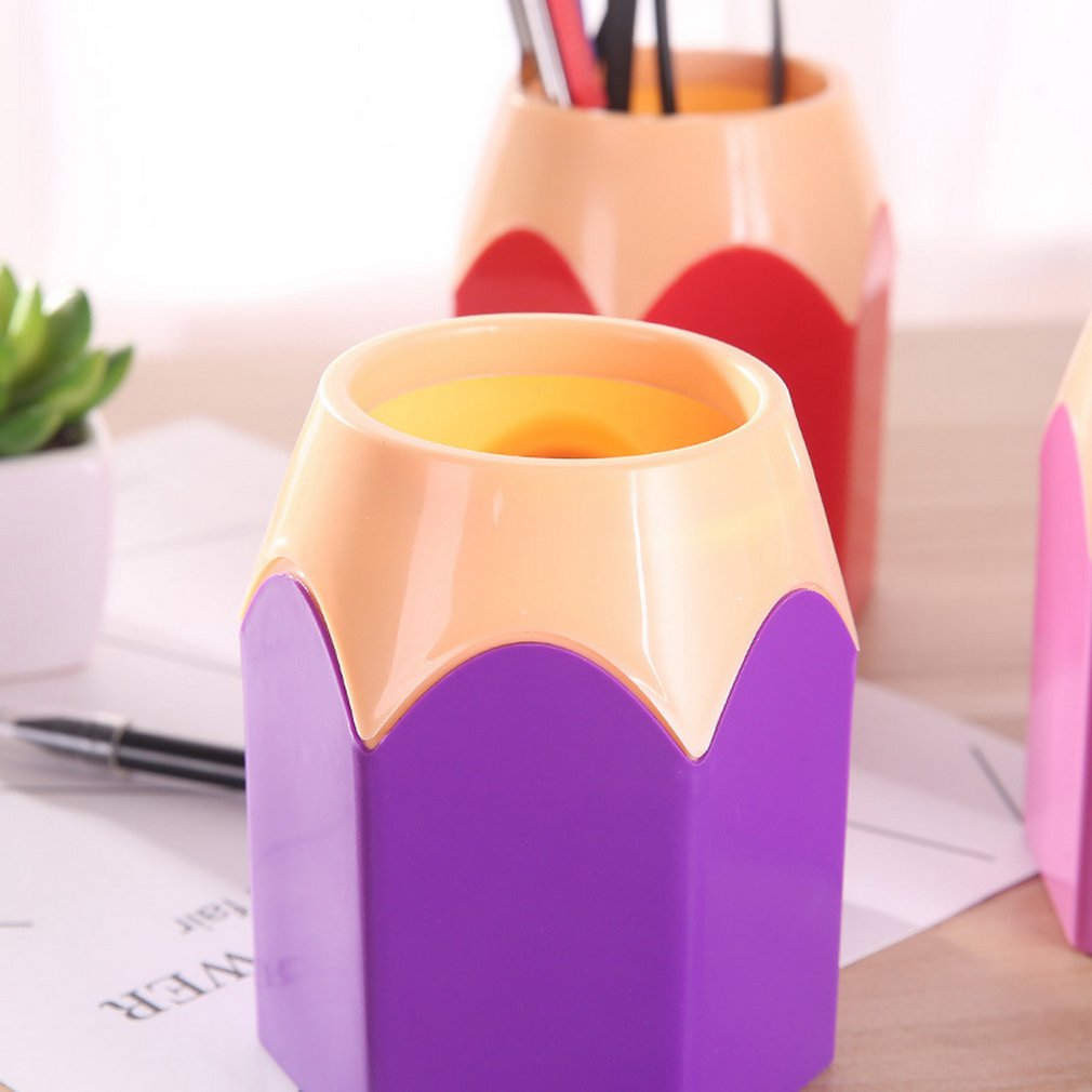 Creative Pen Vase Pencil Pot Makeup Brush Holder Stationery Desk Tidy Plastic Desk Organizer Container School Office Supplies