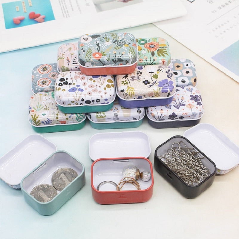 Colorful mini tin box sealed jar packing boxes jewelry, candy box small storage boxes cans coin earrings, headphones gift box