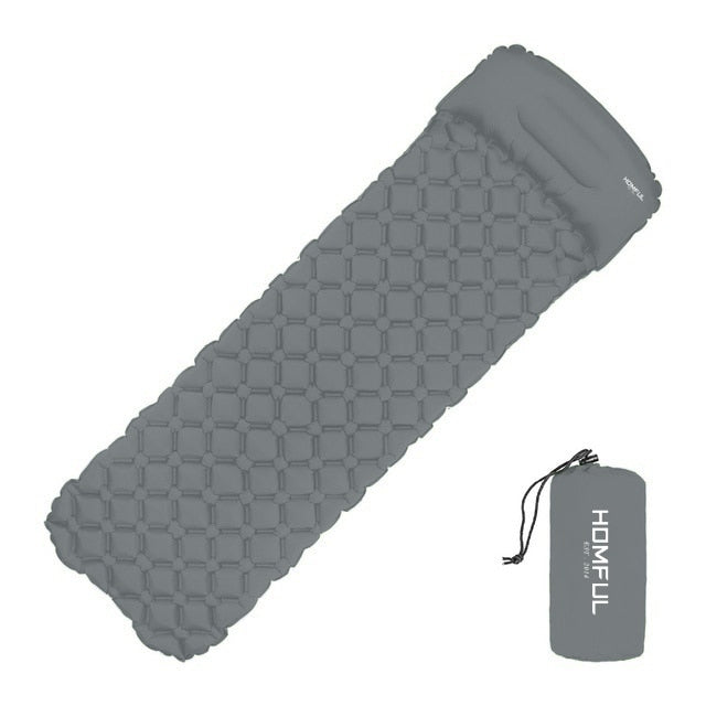Outdoor Sleeping Pad Camping Inflatable Mattress with Pillows Travel Mat Folding Bed