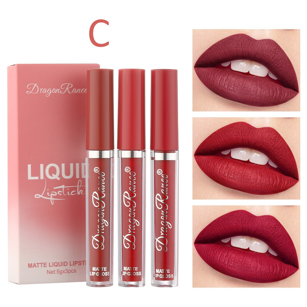 Liquid Lipstick Set Ultra Matte Velvet Waterproof Long Lasting Lip Glosses Nude Makeup Kit