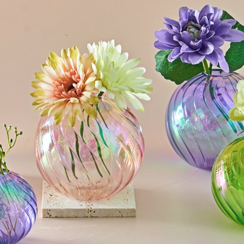 Iridescent Ball Vases Decoration Home Living Room