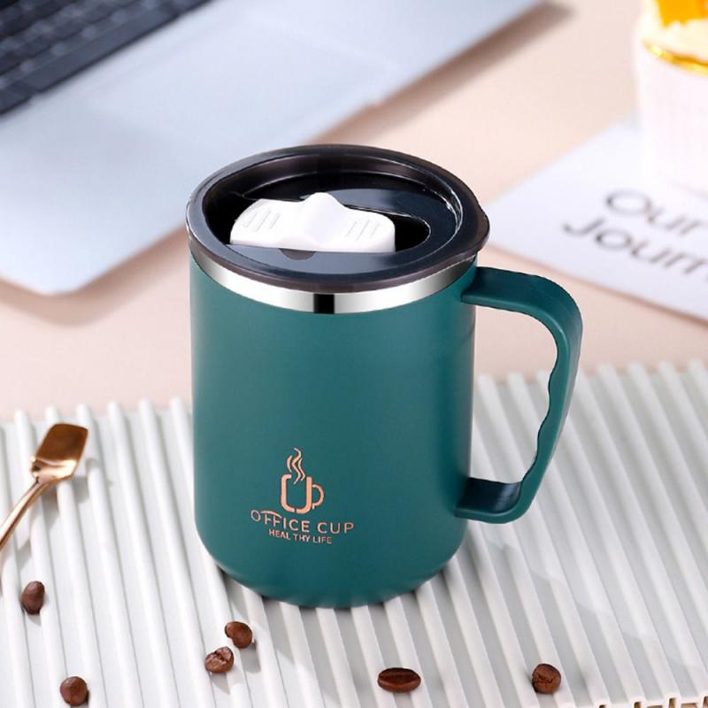 Stainless Steel Coffee Cup Mug with Lid, Heat-resistant Drinkware