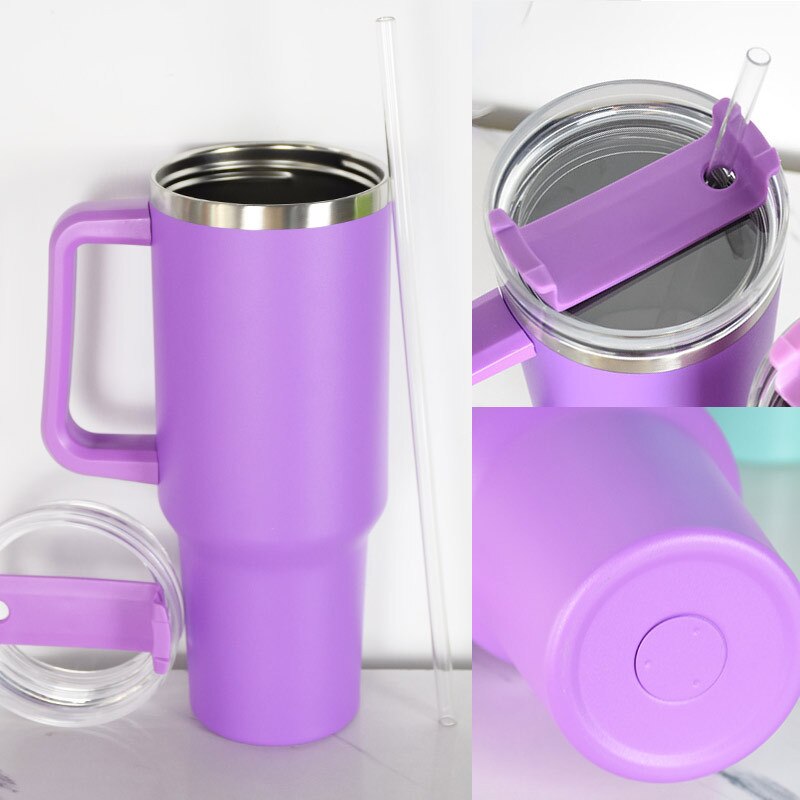 40oz Mug Tumbler With Handle Insulated Tumbler With Lids Straw Stainless Steel Coffee Tumbler Termos Cup for Travel Thermal Mug