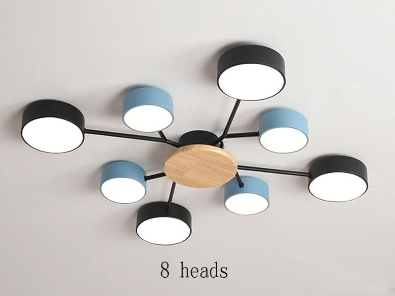 Modern Wooden LED Ceiling Chandeliers Home Decor for Living Room Bedroom Kitchen Dining Room