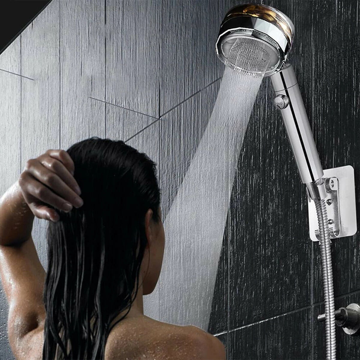 High Pressure Shower Head 5 Modes Adjustable Showerheads with Hose