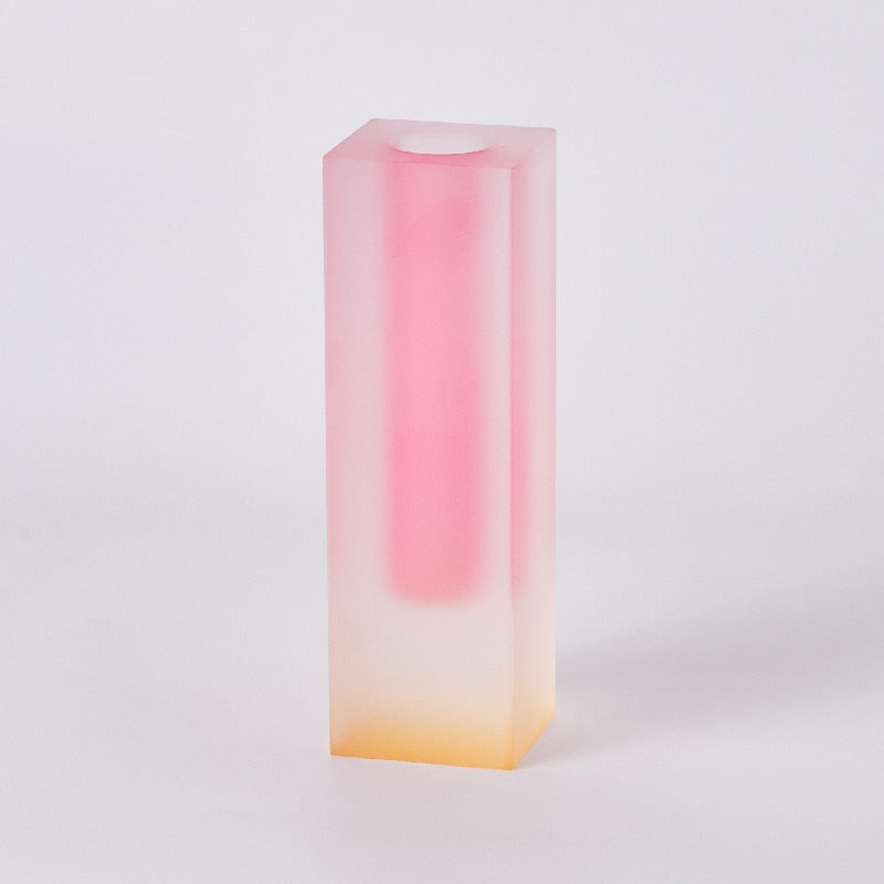 Floriddle Modern Rainbow Pillar Bud Vase Tabletop Glass Vases Luxury Decorative Acrylic Crystal Nordic Room Decoration Home
