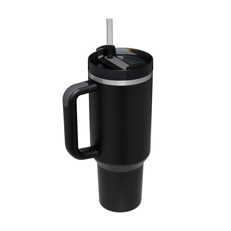 40oz Straw Coffee Insulation Cup with Handle Portable