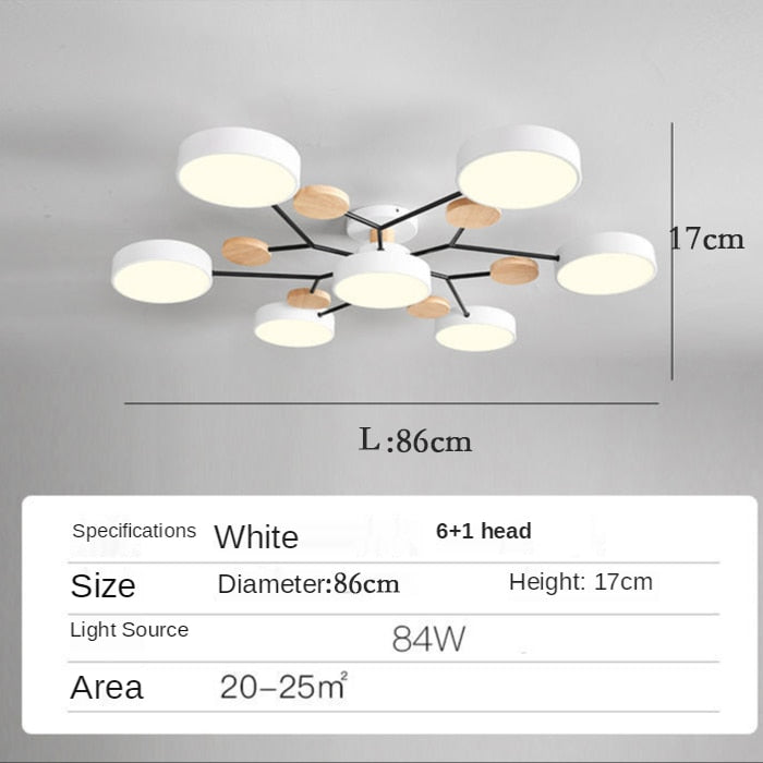 Modern Wooden LED Ceiling Chandeliers Home Decor for Living Room Bedroom Kitchen Dining Room