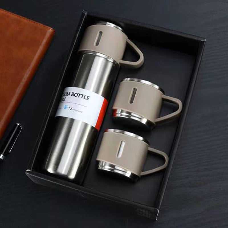 500Ml Bullet Double-Layer Stainless Steel Vacuum Thermos Coffee Tumbler Travel Mug Business Trip