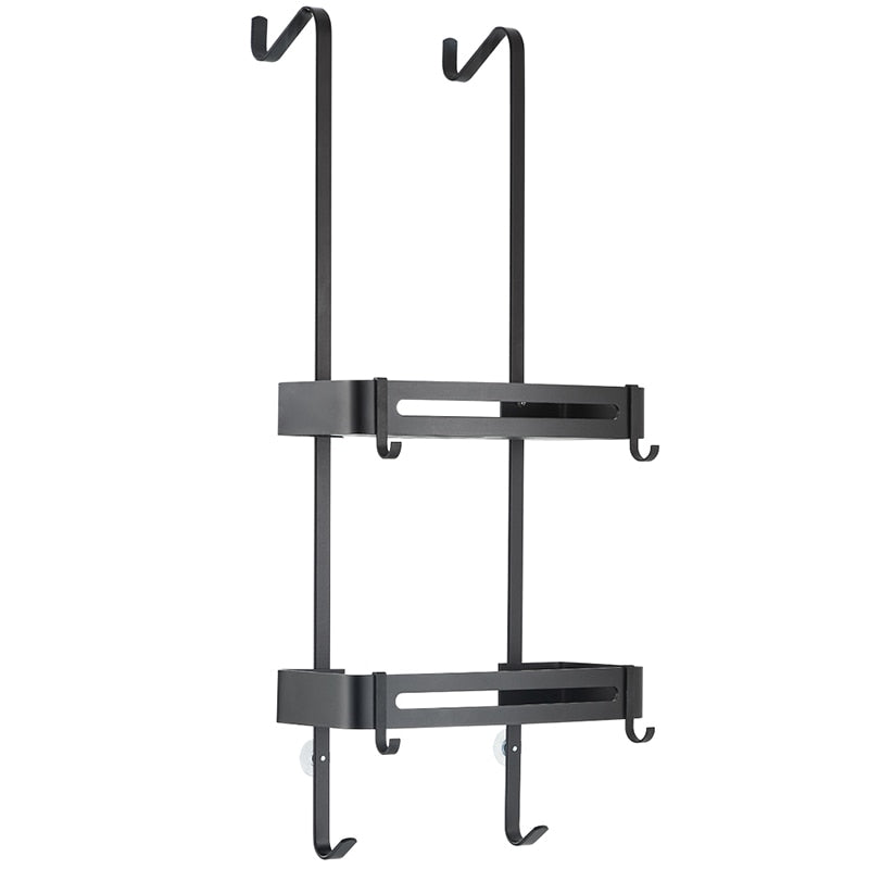 Black Hanging Bath Shelves Bathroom Shelf Organizer Nail-free Shampoo Holder Storage Shelf Rack Bathroom Basket Holder EL5018