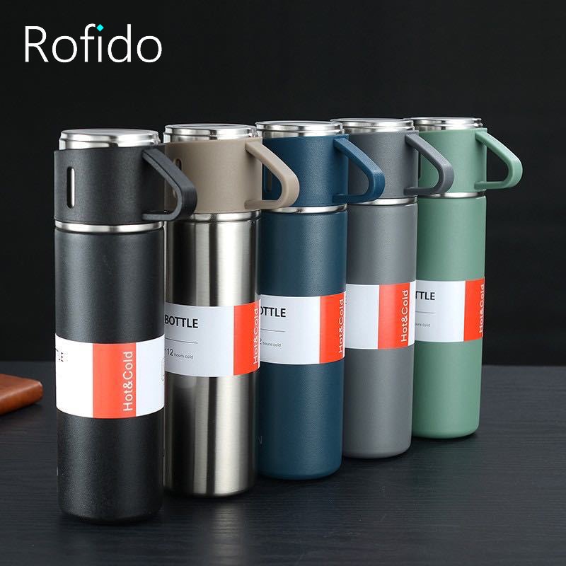 500Ml Bullet Double-Layer Stainless Steel Vacuum Thermos Coffee Tumbler Travel Mug Business Trip