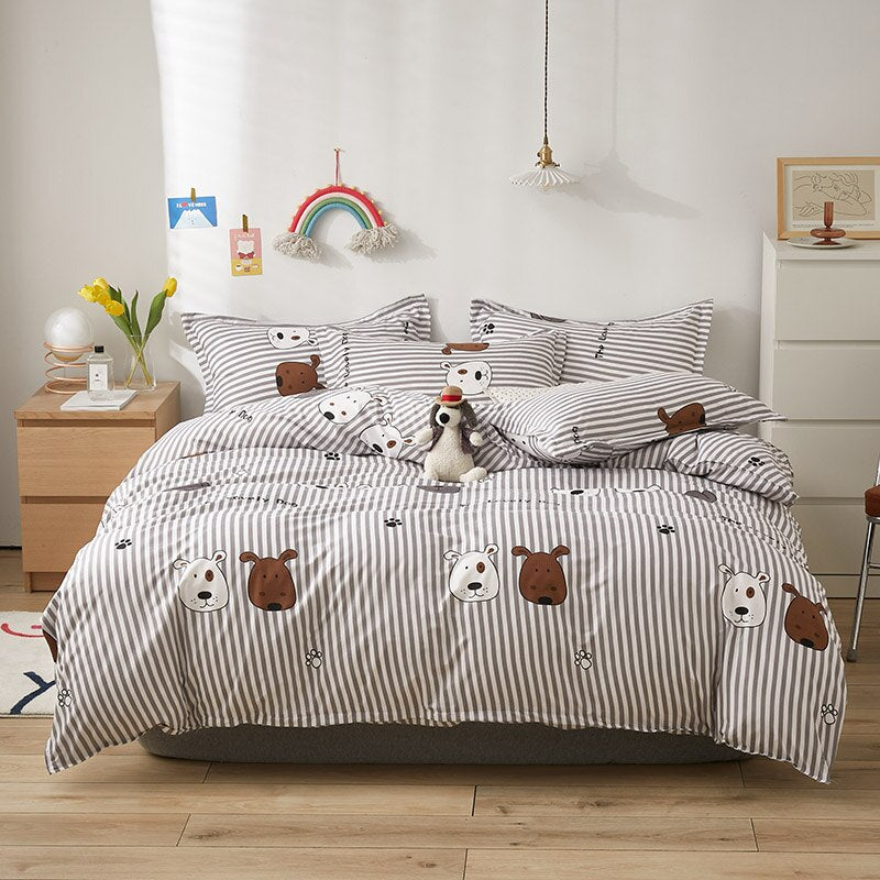 "Cute cartoon Duvet Cover Bed Euro Bedding Set for Double Home Textile Luxury Pillowcases Bedroom Bedding Set 200x200 (No sheet)