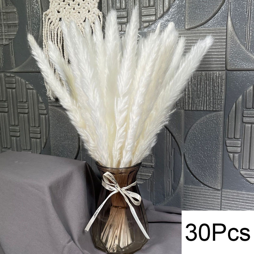 100Pcs Fluffy Pampas Dried Flowers Bouquet Home Decor Natural Bunny Rabbit Tail Grass Artifical Flower Wedding Party Decoration