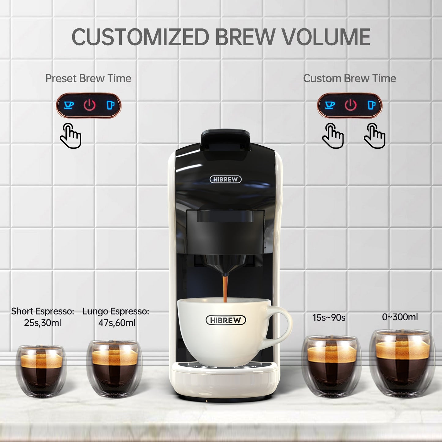 HiBREW Coffee Machine 19 Bar 4in1 Hot & Cold Multiple Capsule Espresso Cafeteria