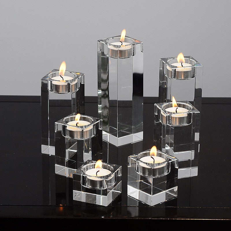 Home Decor Candlestick K9 Crystal Candle Holder