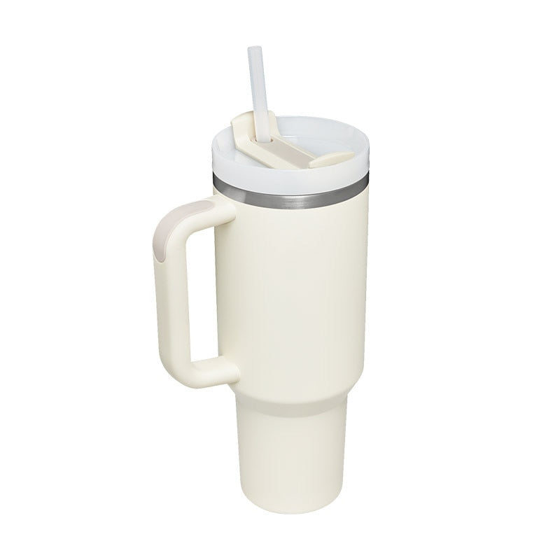 40oz Straw Coffee Insulation Cup with Handle Portable