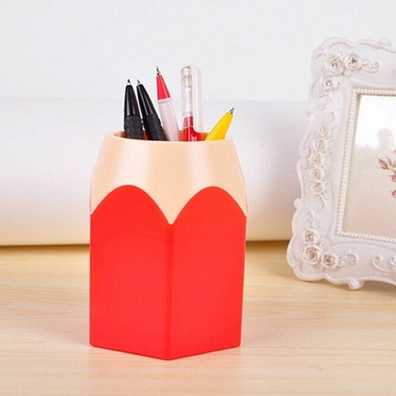 Creative Pen Vase Pencil Pot Makeup Brush Holder Stationery Desk Tidy Plastic Desk Organizer Container School Office Supplies