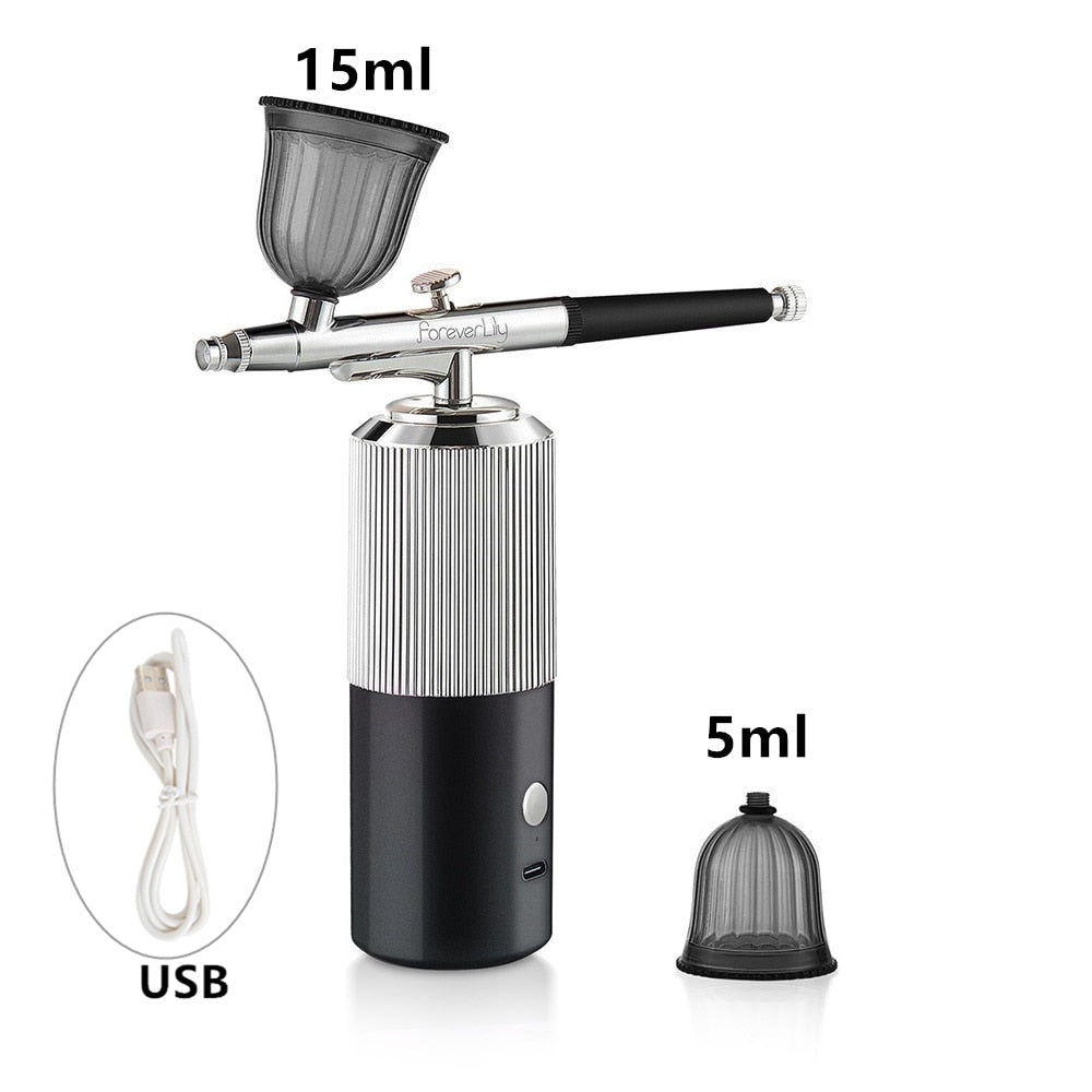 Oxygen Injector Mini Air Compressor Kit Air-Brush Paint Spray Gun Airbrush for Nail Art Tattoo