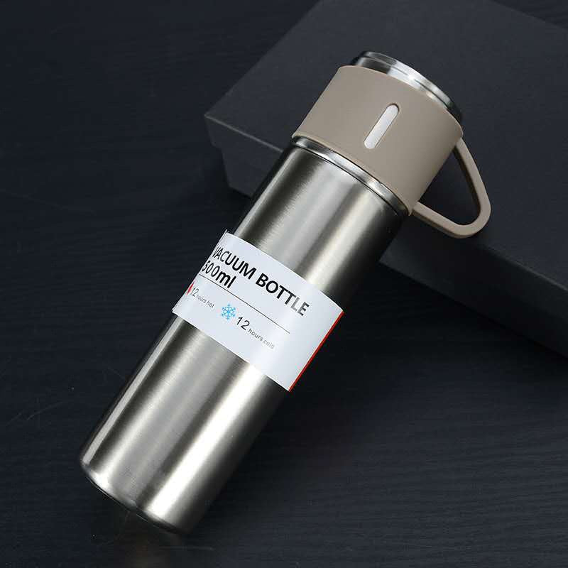 500Ml Bullet Double-Layer Stainless Steel Vacuum Thermos Coffee Tumbler Travel Mug Business Trip